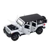 Biały samochód terenowy z napędem pull-back i otwieranymi drzwiami