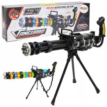 Czarny karabin snajperski zabawka z efektami świetlnymi i dźwiękowymi