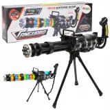 Czarny karabin snajperski zabawka z efektami świetlnymi i dźwiękowymi