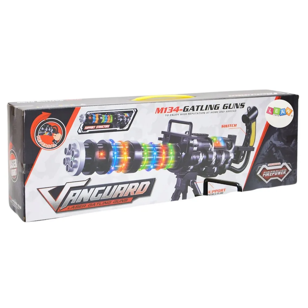 Zestaw zabawkowy: czarny karabin snajperski dla dzieci z wibracjami i światłami