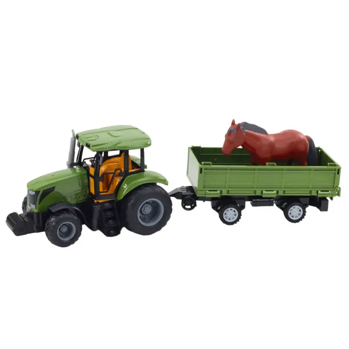 Zestaw zdalnie sterowany traktor z figurką konia podczas zabawy