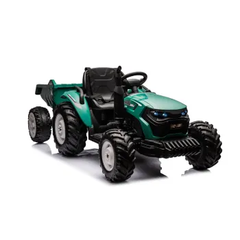 Traktor Na Akumulator HC-306 Z Przyczepą Ciemno Zielony 24V
