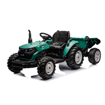 Traktor Na Akumulator HC-306 Z Przyczepą Ciemno Zielony 24V