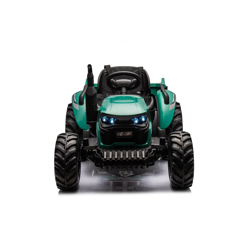Traktor Na Akumulator HC-306 Z Przyczepą Ciemno Zielony 24V