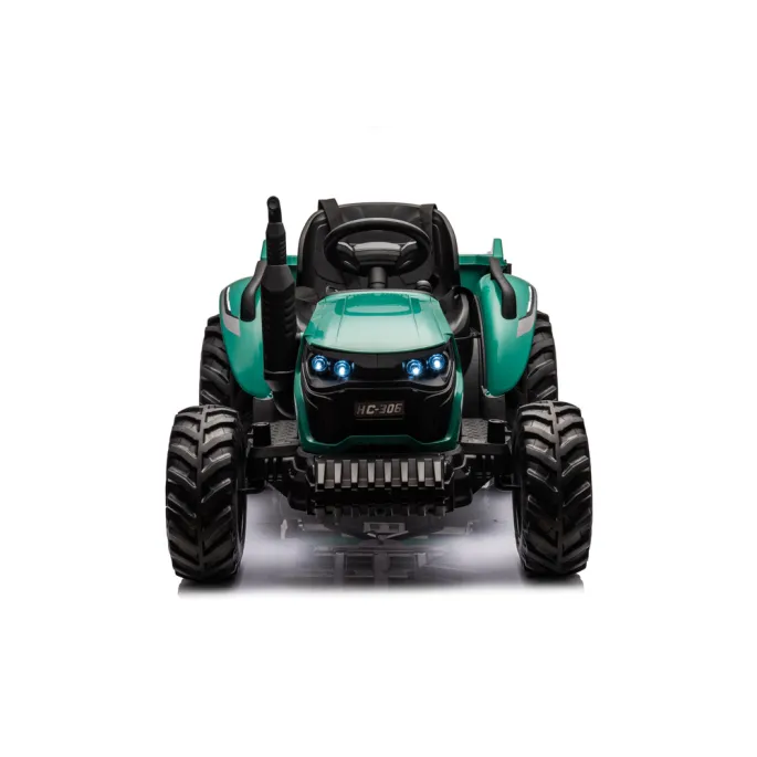 Traktor Na Akumulator HC-306 Z Przyczepą Ciemno Zielony 24V