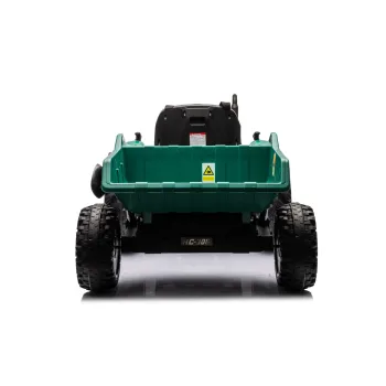 Traktor Na Akumulator HC-306 Z Przyczepą Ciemno Zielony 24V