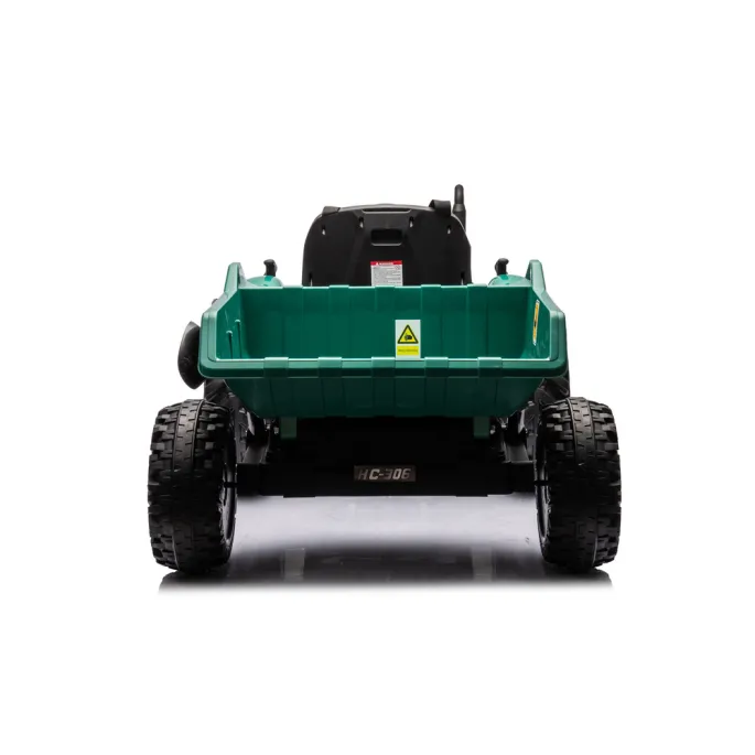 Traktor Na Akumulator HC-306 Z Przyczepą Ciemno Zielony 24V