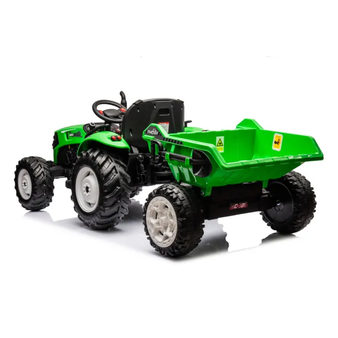 Traktor Na Akumulator HC-306 Z Przyczepą Jasno Zielony 24V