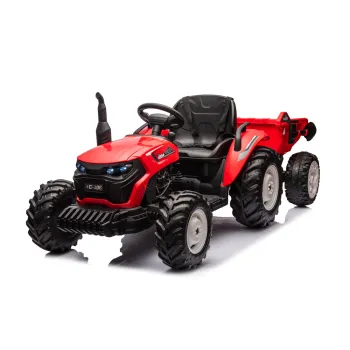 Traktor Na Akumulator HC-306 Czerwony Z Przyczepą 24V