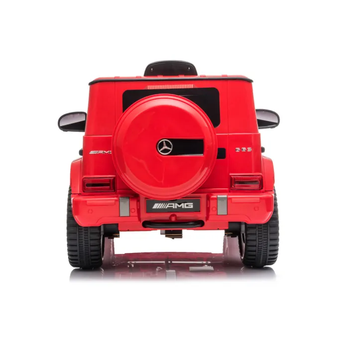 Elegancki czerwony Mercedes G63 dziecięca wersja na akumulator