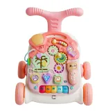 Chodzik z sorterem, stolikiem i panelem muzycznym w kolorze różowym