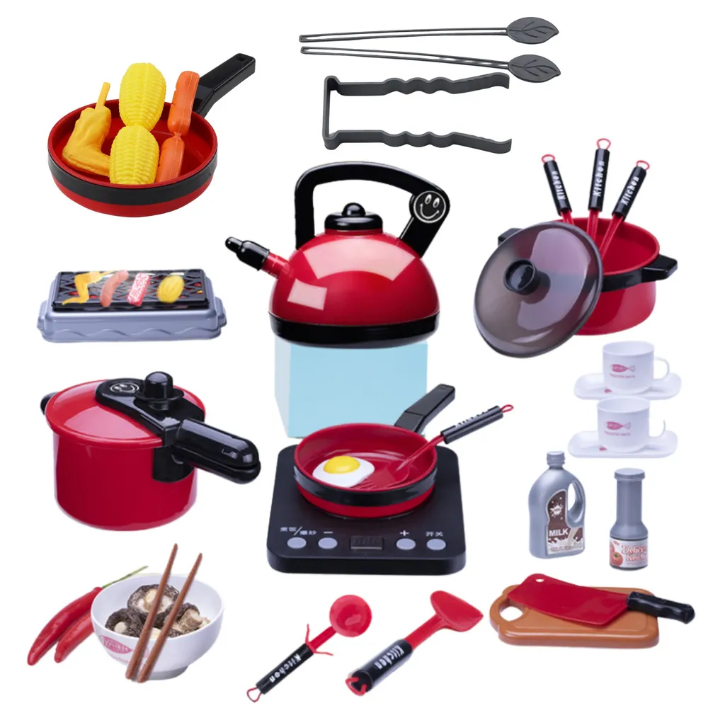 Kolorowy komplet akcesoriów kuchennych dla dzieci z efektami dźwiękowymi