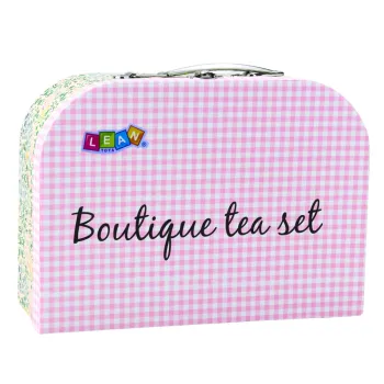 Metalowa zastawa herbaciana w pastelowych kolorach, idealna na prezent dla dziecka