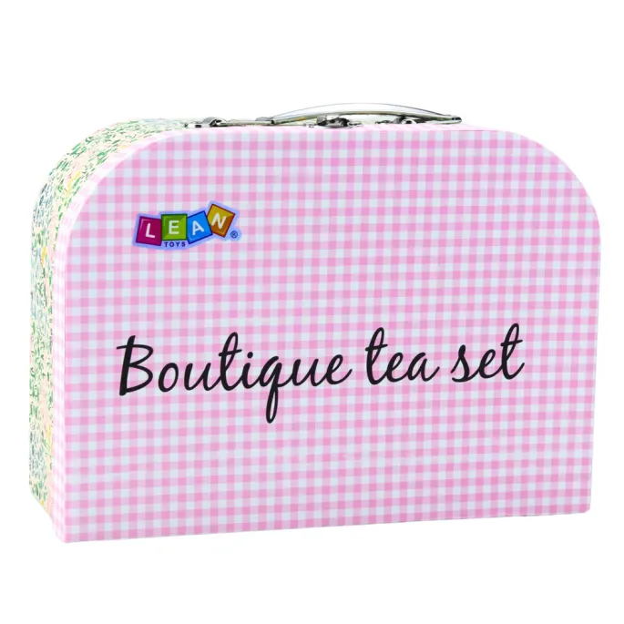 Metalowa zastawa herbaciana w pastelowych kolorach, idealna na prezent dla dziecka