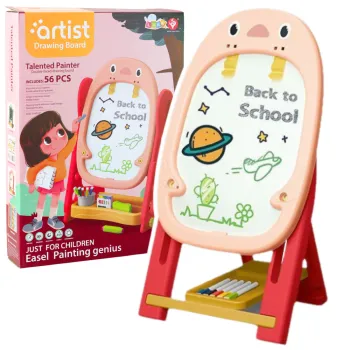 Dwustronna tablica magnetyczna Pingwin w kolorze różowym dla dzieci