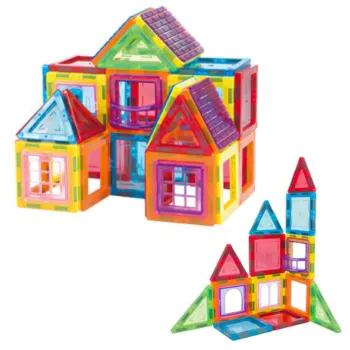 Zestaw Klocki Magnetyczne Konstrukcyjne Edukacyjne Kolorowe 70el