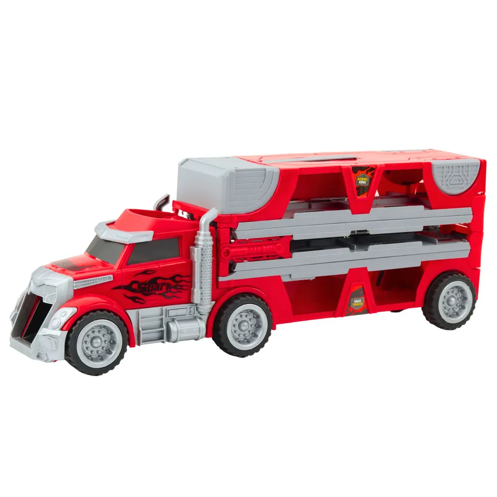 Zestaw 6 wyścigowych samochodzików na długim torze do zabawy