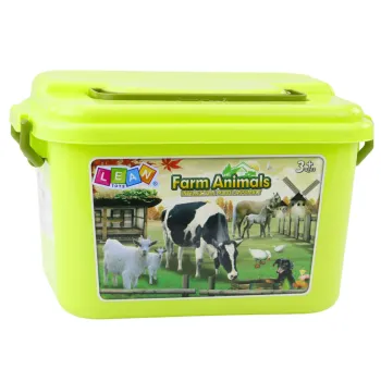 Kompletny zestaw figurek i puzzli do układania mini zagrody dla dzieci