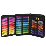 Kolorowe kredki akwarelowe w eleganckim czarnym etui na zamek