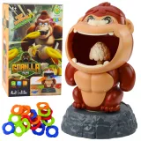 Gra zręcznościowa z gorylem obracającym się i kolorowymi obręczami