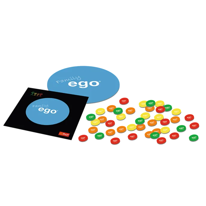 Zestaw elementów gry Ego Family Family Trefl rozłożony na stole