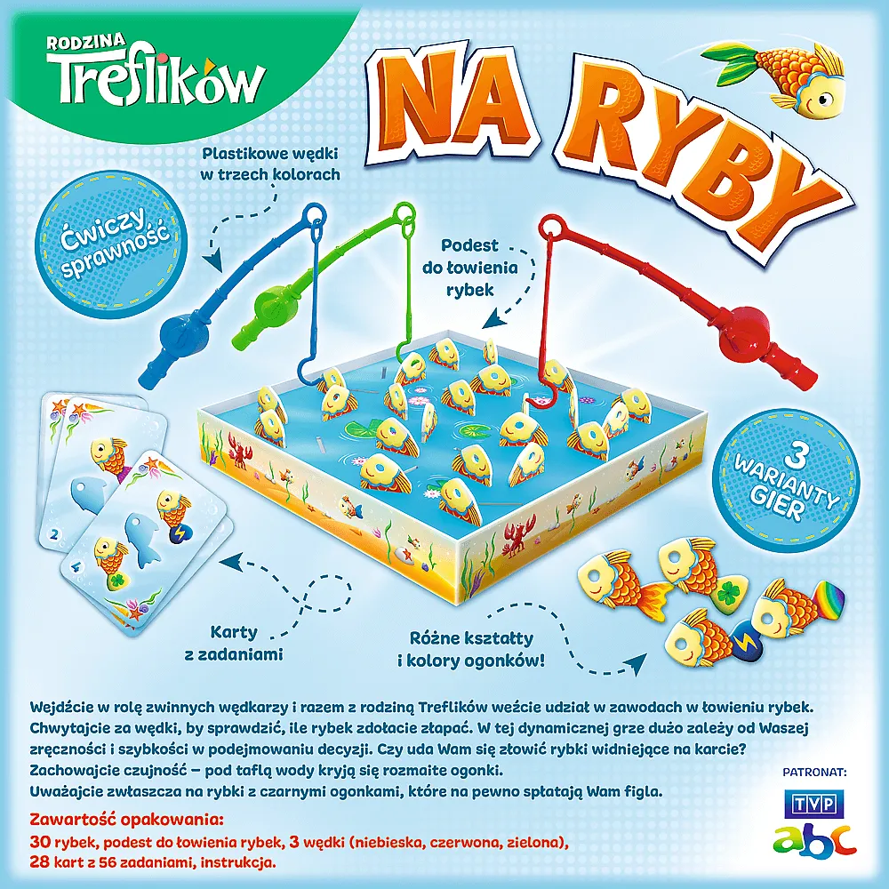 Dzieci bawiące się grą Na Ryby Rodzina Treflików Trefl