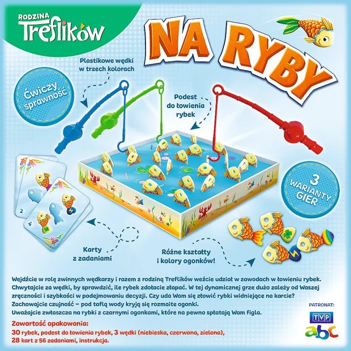 Dzieci bawiące się grą Na Ryby Rodzina Treflików Trefl