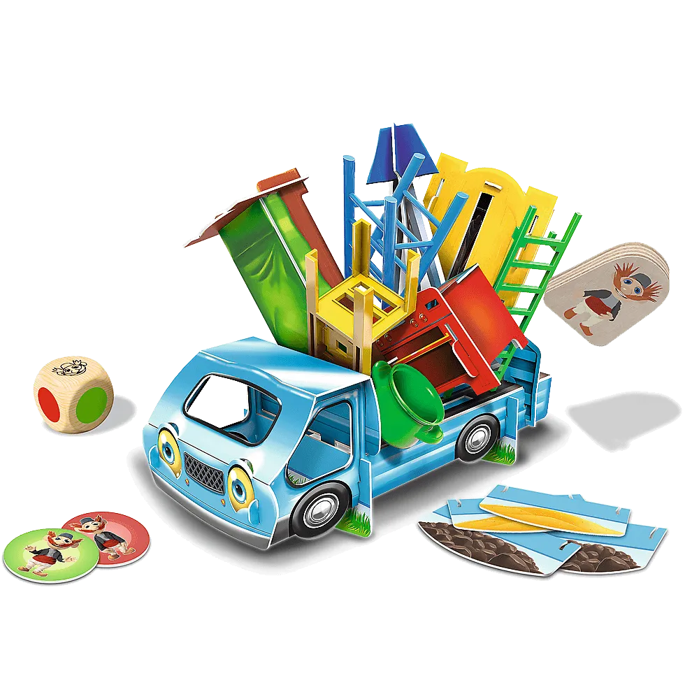 Kolorowe elementy gry Przeprowadzka z Rodziną Treflików od Trefl