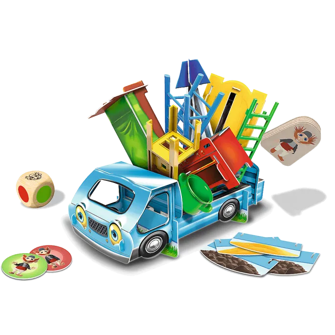 Kolorowe elementy gry Przeprowadzka z Rodziną Treflików od Trefl