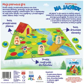 Opakowanie gry planszowej Na Jagody z postaciami Rodziny Treflików