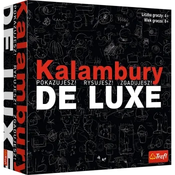 Pudełko gry Kalambury de Luxe Trefl z akcesoriami do rozgrywki