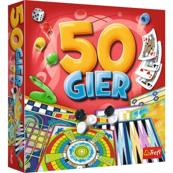 Zestaw Gier Kalejdoskop 50 gier Trefl z kolorowymi planszami i pionkami