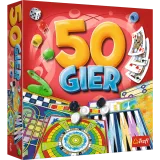 Zestaw Gier Kalejdoskop 50 gier Trefl z kolorowymi planszami i pionkami