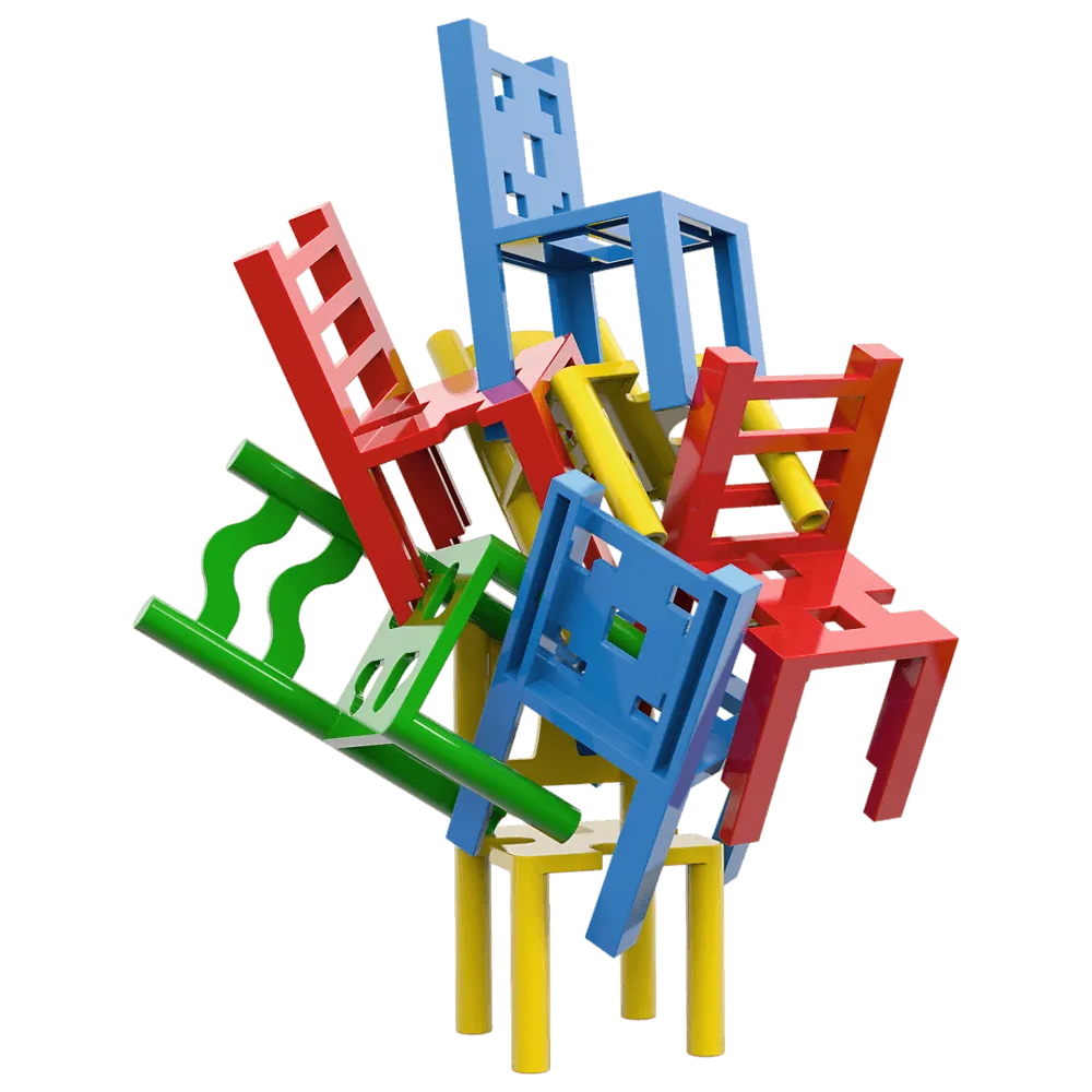 Zestaw gry Mistakos Krzesła Trefl z elementami w czterech kolorach