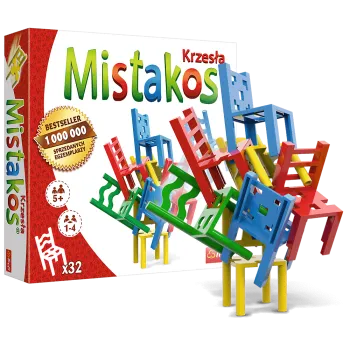 Dzieci bawiące się grą zręcznościową Mistakos Krzesła