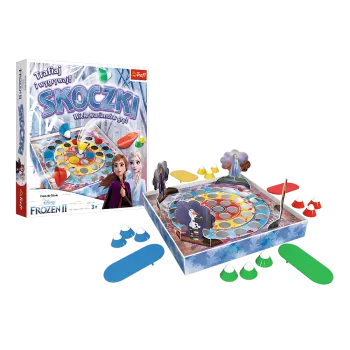 Elementy gry Skoczki Kraina Lodu II Trefl przygotowane do rozgrywki
