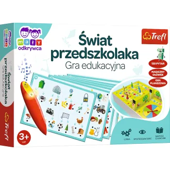 Plansza i magiczny ołówek z gry edukacyjnej Trefl dla dzieci