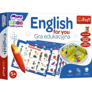 Gra edukacyjna English for You Magiczny ołówek Trefl 02113 na tle planszy