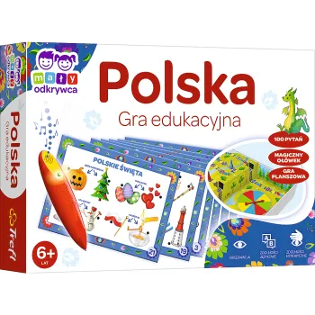 Gra edukacyjna Magiczny ołówek Polska Trefl 02114 z planszą i ołówkiem