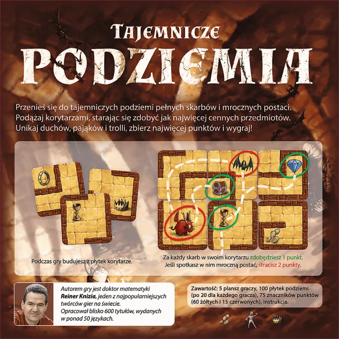 Rozgrywka rodzinnej gry planszowej Tajemnicze Podziemia
