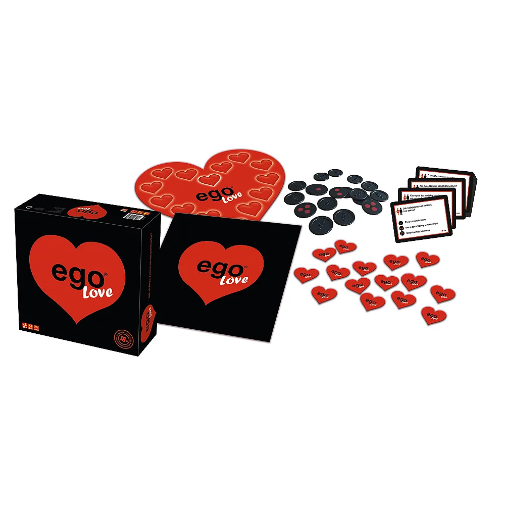 Szczegóły komponentów gry planszowej Ego Love Trefl
