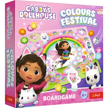 Gra rodzinna Colours Festival Koci Domek Gabi z kolorową planszą