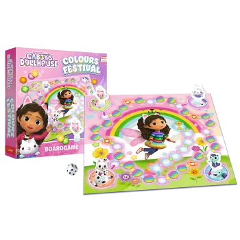 Zestaw do gry rodzinnej Festival Kolorów inspirowany Kocim Domkiem Gabi