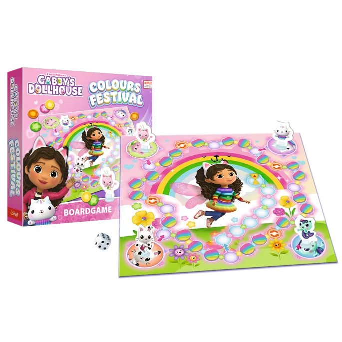 Zestaw do gry rodzinnej Festival Kolorów inspirowany Kocim Domkiem Gabi