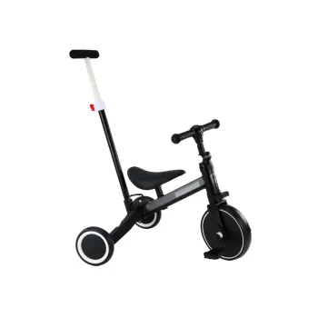Czarny rower trójkołowy PRO50 z rączką do prowadzenia dla dzieci