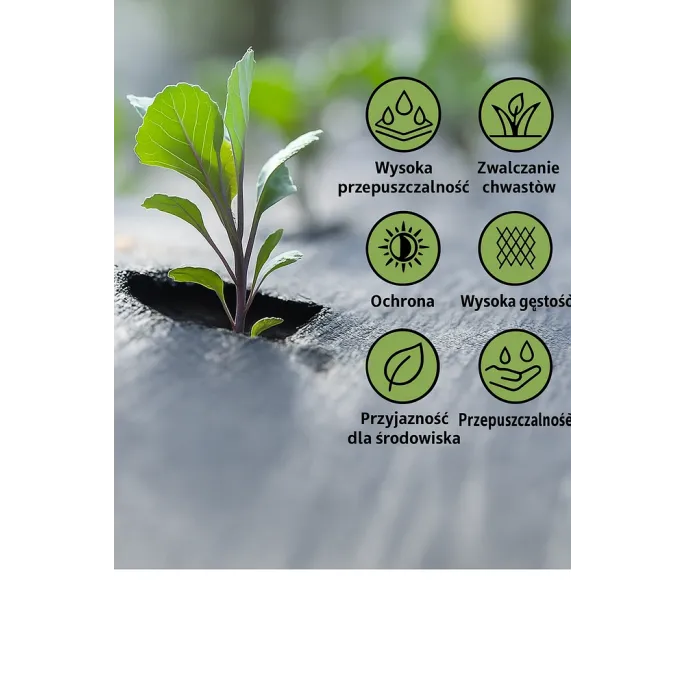 Agrotkanina szerokość 1,1 m długość 50 m z ochroną UV i 50 kotwami