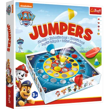 Gra Skoczki Psi Patrol Trefl 01998 z kolorowymi elementami i bohaterami bajki