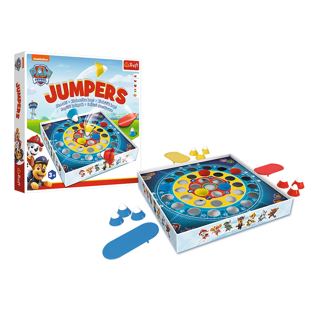 Gra rodzinna Skoczki Psi Patrol 01998 w opakowaniu z bohaterami