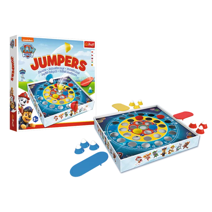 Gra rodzinna Skoczki Psi Patrol 01998 w opakowaniu z bohaterami