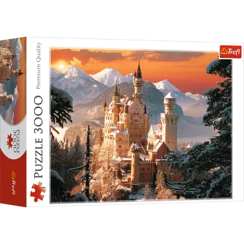 Puzzle 3000 elementów z zamkiem Neuschwanstein w zimowej aurze